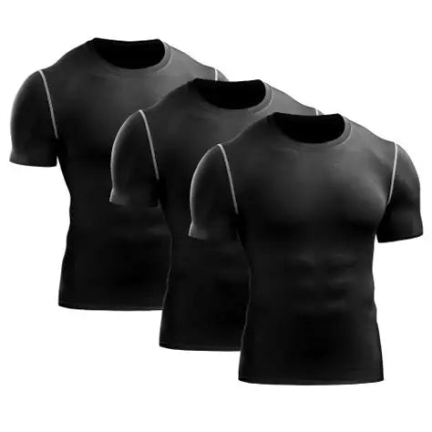 Men's Black Compression T-Shirt 3-Pack